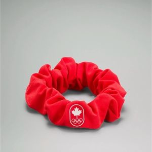 Lululemon Team Canada Uplifting Scrunchie in carnation red